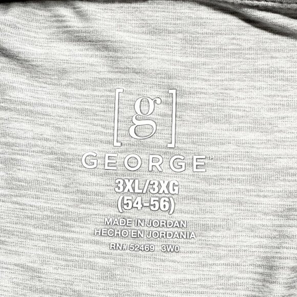 GEORGE Men's Short Sleeve Collared 3 Buttons Light Grey Polo Sz 3XL (54-56) NWOT - Picture 5 of 8